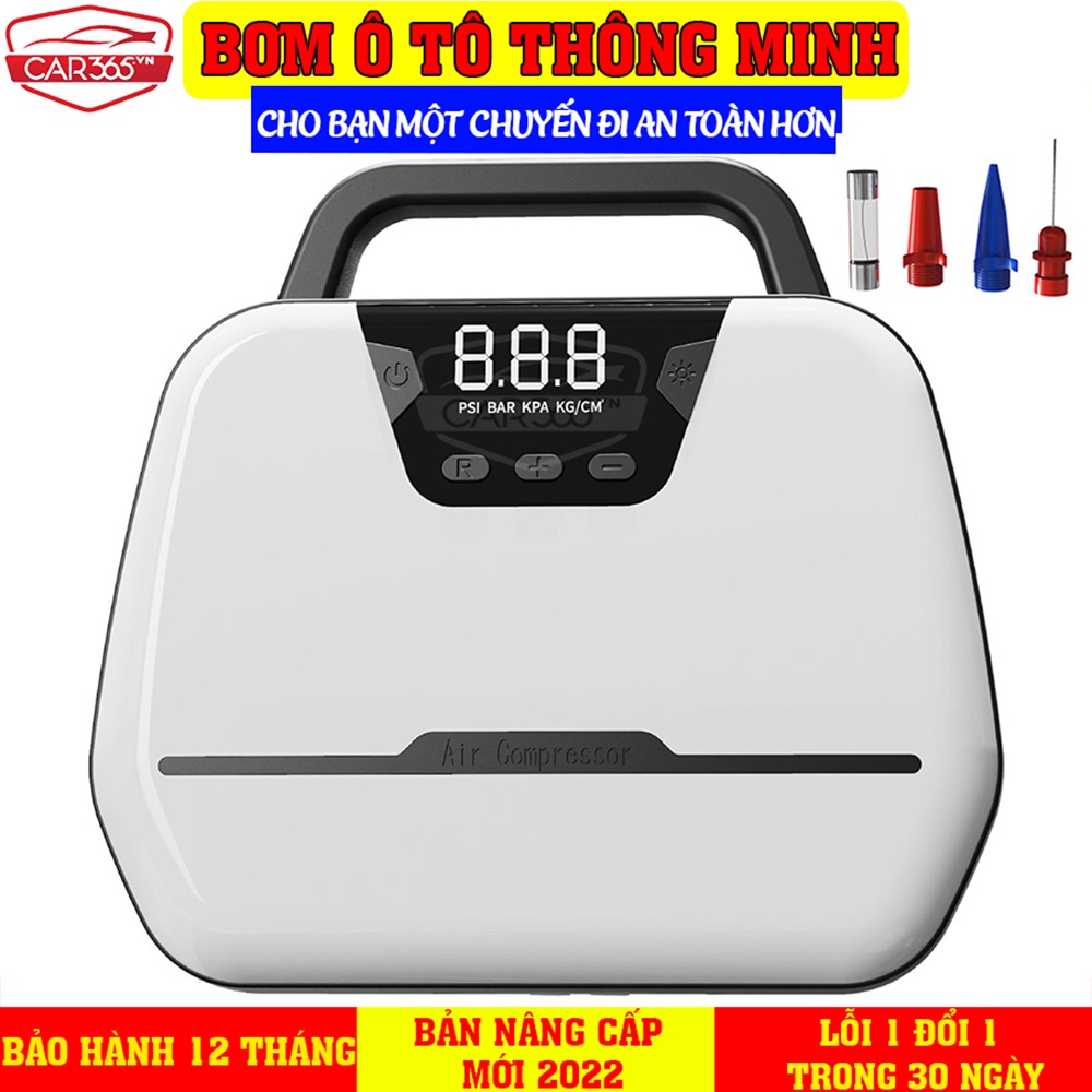 ✖Bơm lốp ô tô xe hơi Ac / Dc thông minh Tự Ngắt Khi Đầy Car365, Cống Suất Lớn, Nhanh ( BH 12Th - 1 đổi 30 ngày)