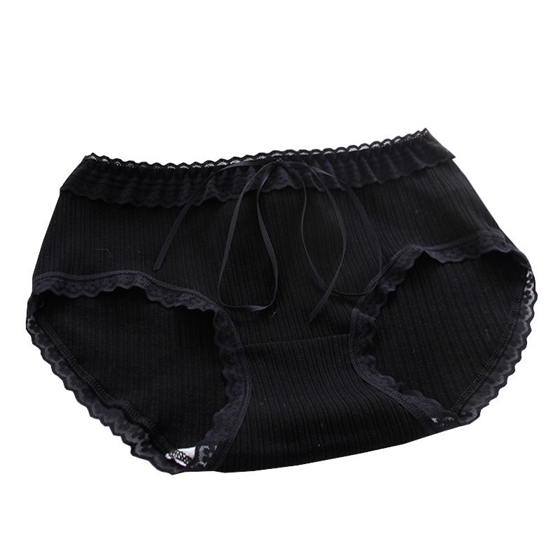 Quần Lót Nữ Cotton Kháng Khuẩn Cao Cấp Màu Đen Sang Trọng S74