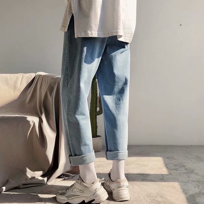 Quần Jeans Ống Suông Nam In Quần Bò Nữ ống đứng Hình Anime Quần ống Suông Mới Phong Cách Hàn Quốc Quần Baggy Jean Thời Trang Quần Jean Nam Co Giãn Unisex
