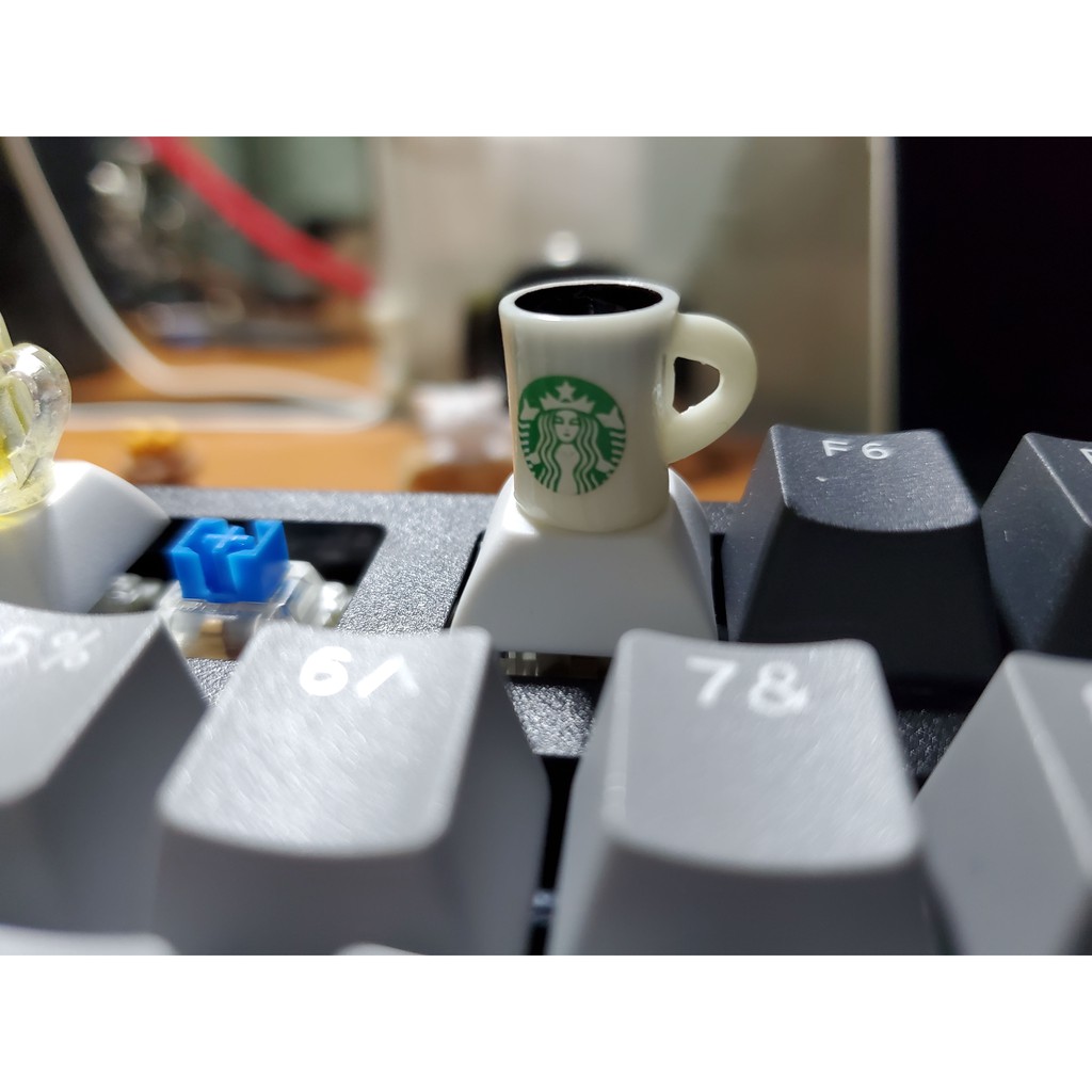 Keycap hình ly cà phê starbucks, nút bấm bàn phím cơ hình ly coffee Starbucks