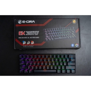 Bàn phím cơ E-DRA EK361W RGB V2 ( Không dây Bluetooth 5.0, LED RGB, Pin 2000 mA, Huano Switch )