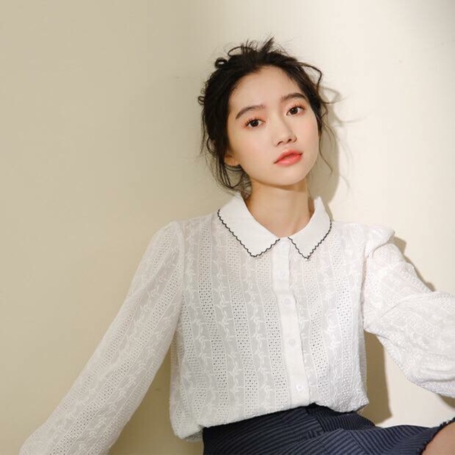 Áo somi xuất Hàn xịn đét viền cổ