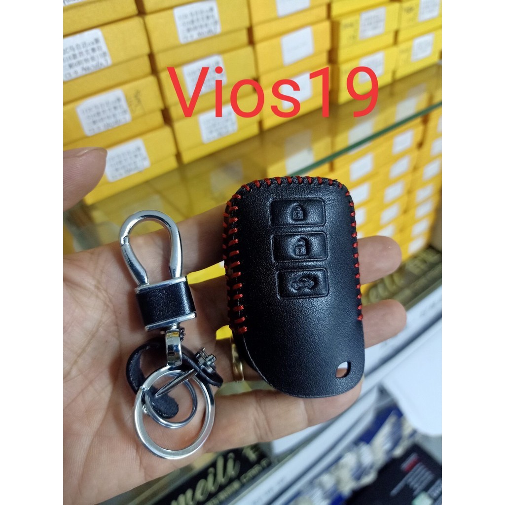 Giảm giá bao da chìa khoá kèm móc khoá xe Toyota vios 2019,2020,2021