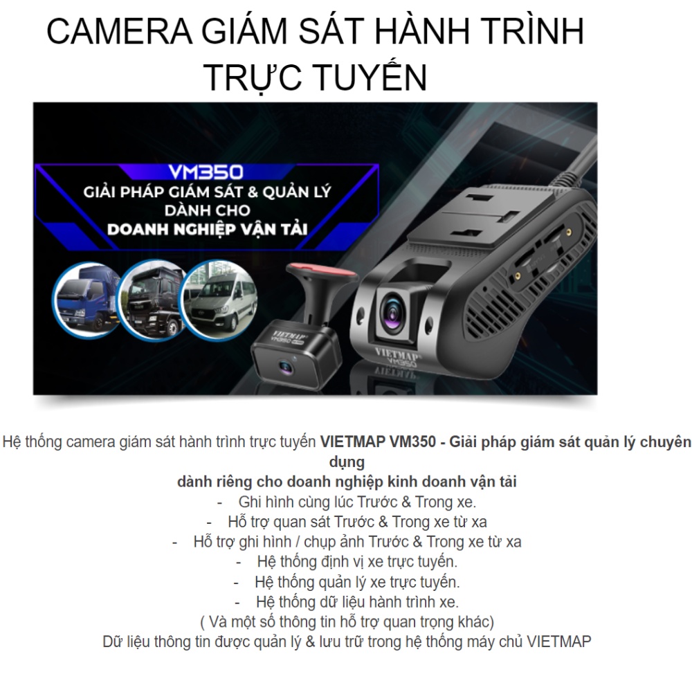 Camera hành trình Vietmap VM350 - Camera Chuẩn Nghị Định 10