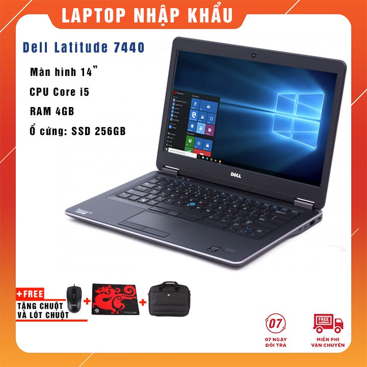 Laptop DELL 7440 i5 | 4G | SSD 256Gb | 14" | WIN 10 - Hàng nhập khẩu