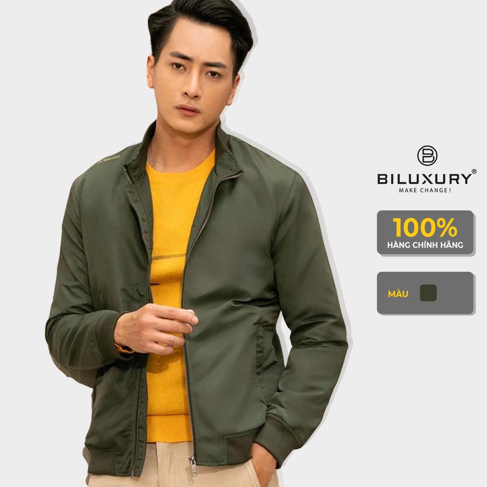 Áo khoác nam bomber Biluxury vải dù hai lớp lót lông chống nước cản gió 4AG2T007