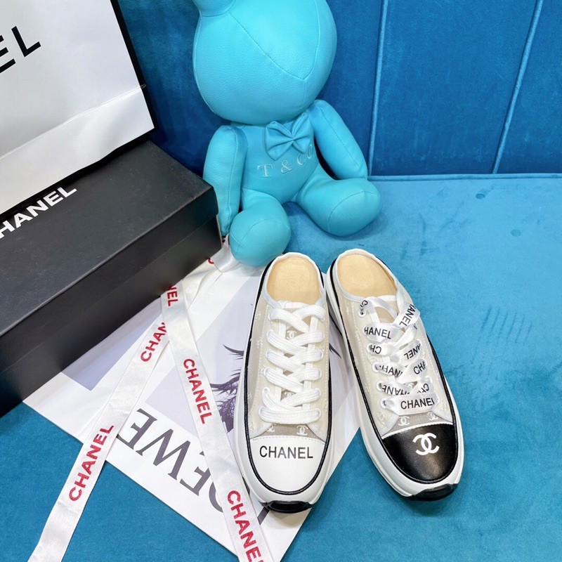 Giày thể thao, giày sneaker đạp gót da thật cao cấp 𝘾𝙝𝙖𝙣𝙚𝙡 CN/Channel thiết kế trẻ trung phong cách