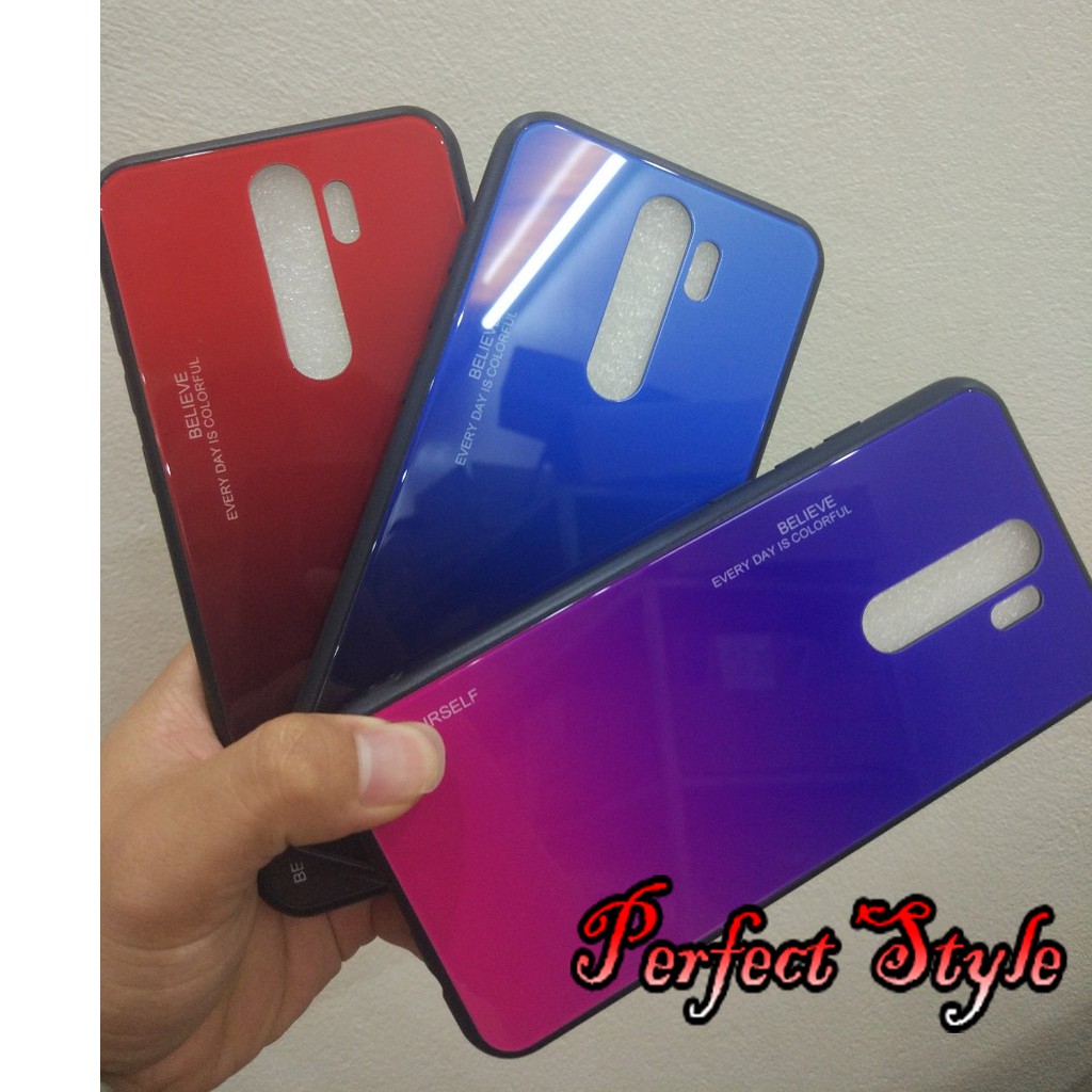 Ốp lưng mặt kính cầu vồng cho Xiaomi note 8 / note 8 pro