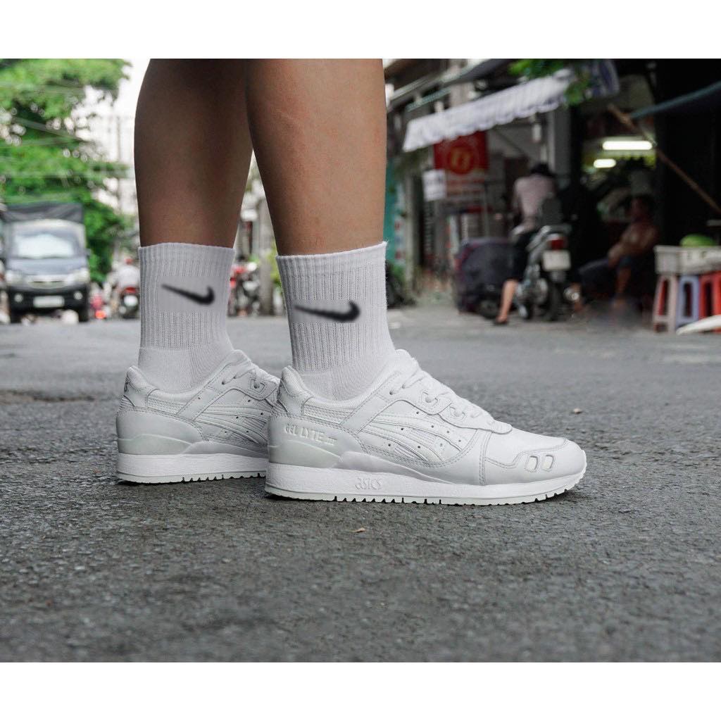 Tất Vớ Nike Trơn Trắng Đen Thể Thao Cổ Ngắn Cổ Trung Cổ Cao Nam Nữ Vải Dệt Kim