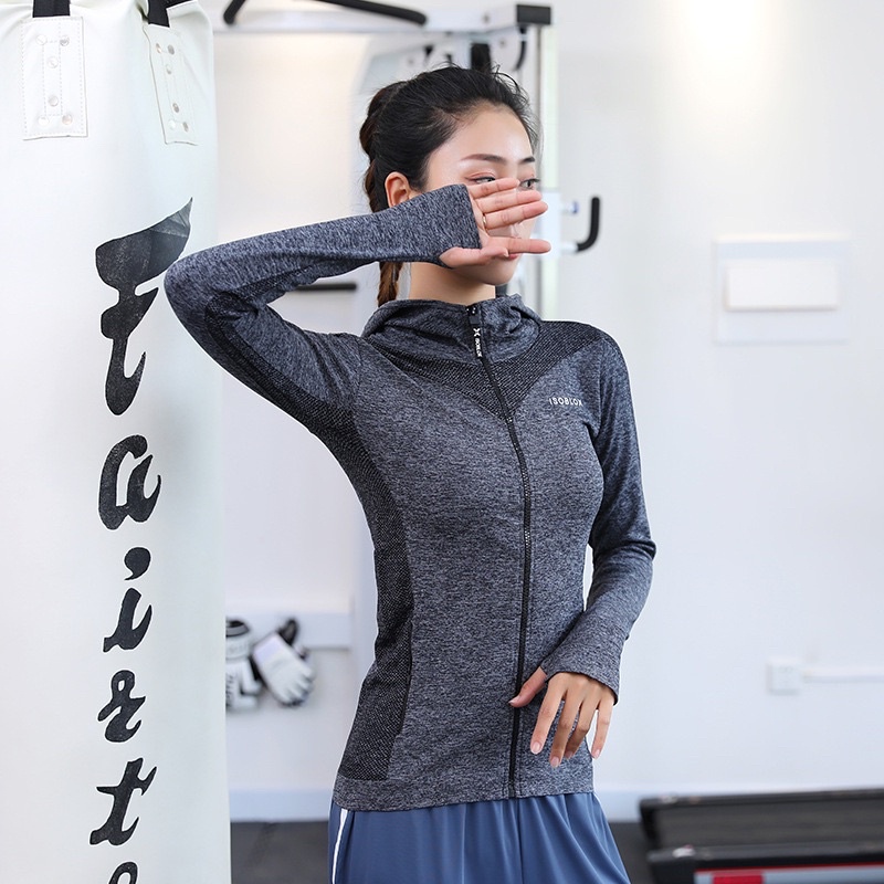 ÁO KHOÁC NỮ DỆT GÂN CÓ TÚI GYM,THỂ THAO,YOGA isoblox