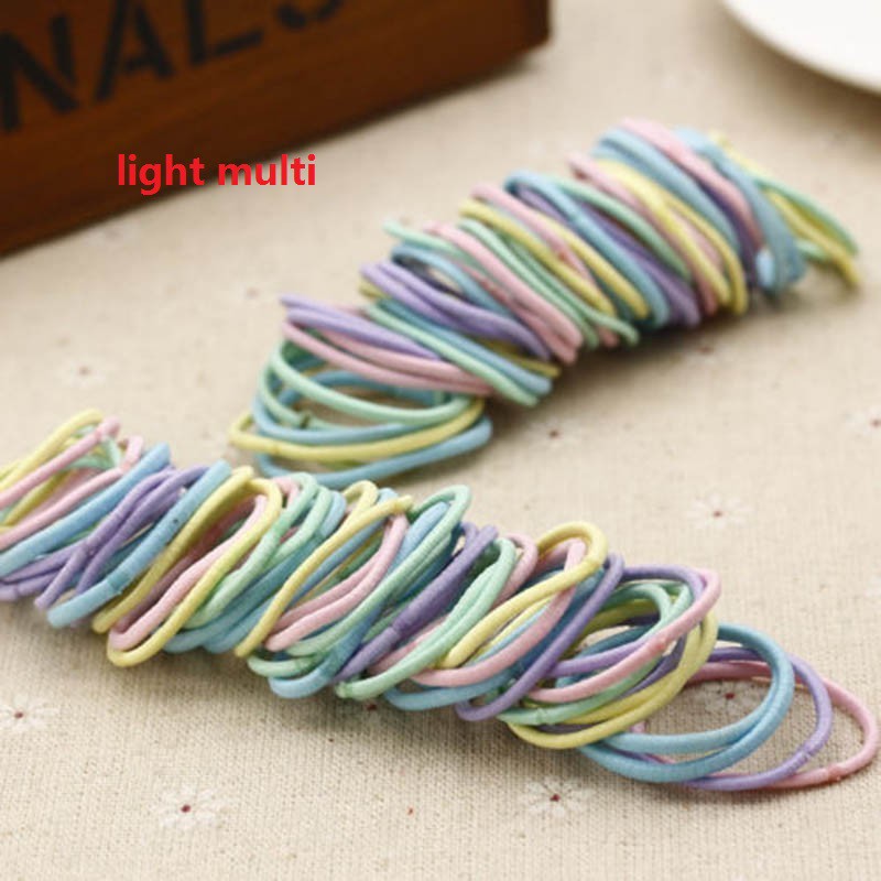 Bộ 100 dây chun buộc tóc nhiều màu tiện lợi cho bé