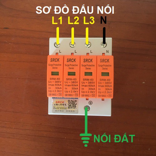 CHỐNG SÉT LAN TRUYỀN 60kA 4P AC