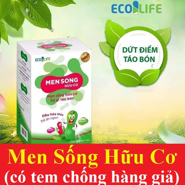 Men sống hữu cơ+sữa non pháp hộp 30 gói date 2024