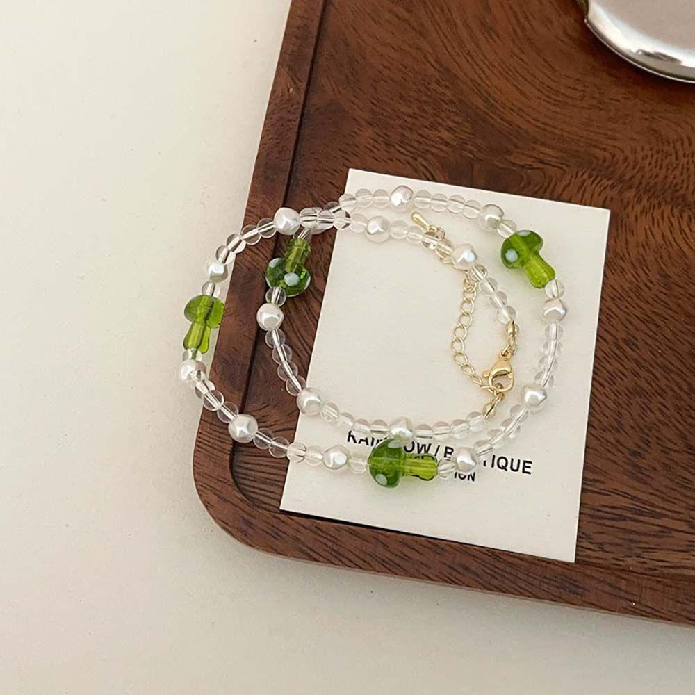 Vòng Cổ Chuỗi Hạt Hình Nấm Phong Cách Hàn Quốc Đơn Giản Cá Tính Dành Cho Nữ MXGOODS