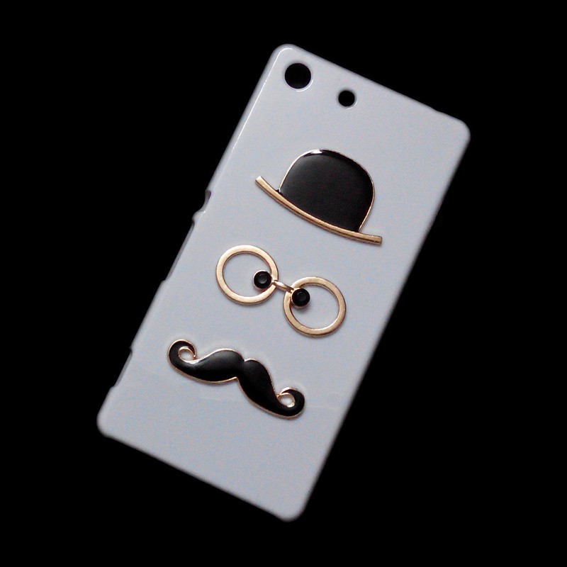 For Sony Xperia C5 C6 M5 X Performance XA Ultra XZ XA1 XA2 L2 Z1 Z2 Z3 Z4 Z5 Premium 3D Cute Hat Eyes Mustache Hard Back Case Cover