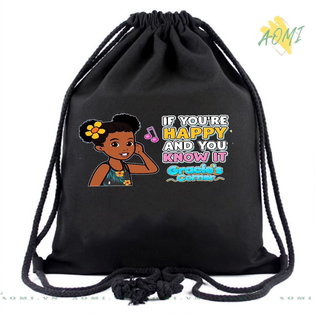 BALO MINI phonics song gracie's corner AOMIVN DÂY RÚT ĐEO VAI 33x38cm NHỎ XINH UNISEX CHẤT CANVAS CUTE TIỆN ÍCH DU LỊCH