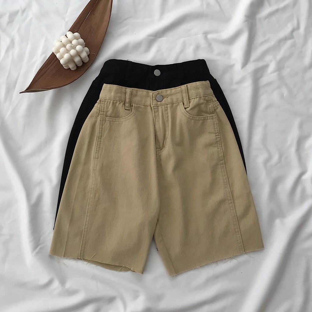 Quần Short Lửng Nữ Ticoo Rách Gấu Phong Cách Basic Quần Sooc Đùi Nữ Trẻ Trung Tôn Dáng Cực Xinh 2834