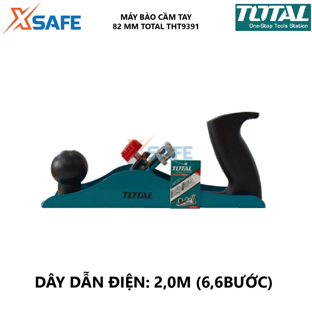 Bàn bào gỗ Total THT9391 | Máy bào cầm tay đường bào 82mm Độ sâu đường bào 1mm Tốc độ không tải 16,000 vòng/ phút
