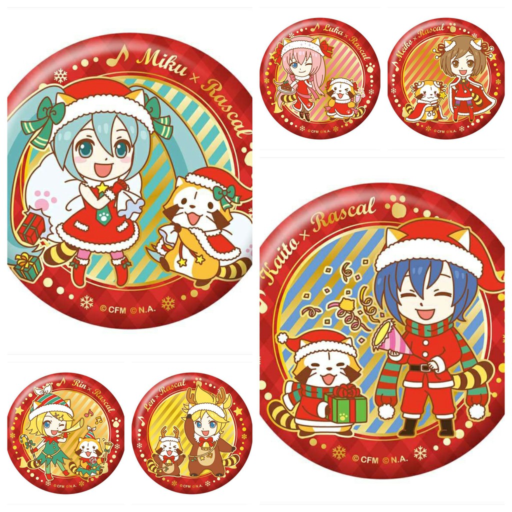 Combo 6 huy hiệu cài áo IN HÌNH Vocaloid ver giáng sinh anime chibi dễ thương tiện lợi
