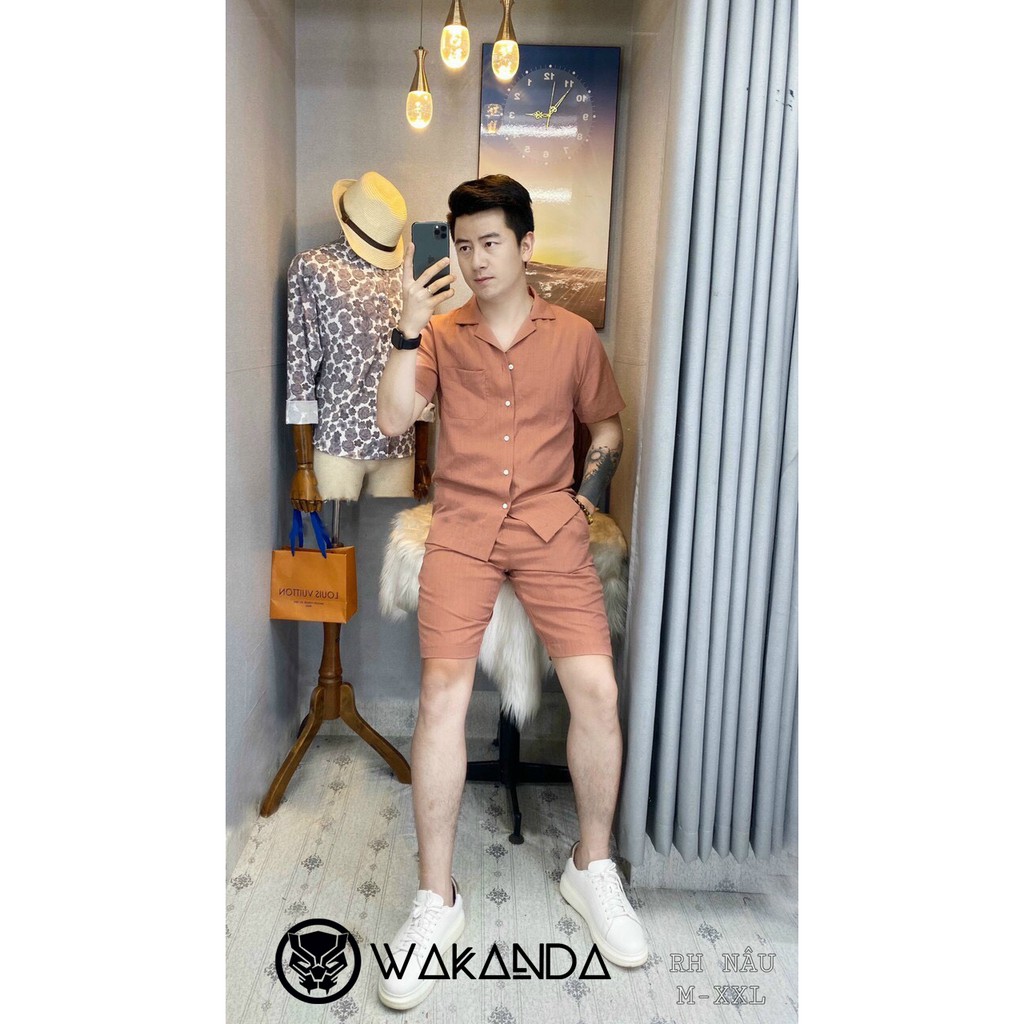[FREESHIP] Bộ đũi nam thời trang, Set đũi thái cổ bẻ tay ngắn cao cấp Wakanda | BigBuy360 - bigbuy360.vn