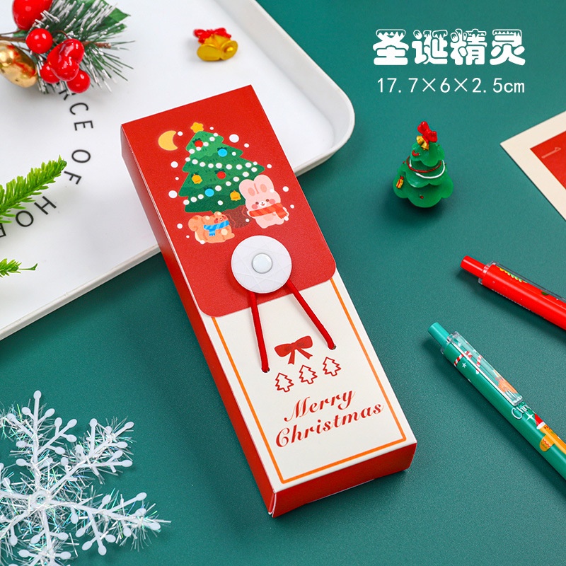 Túi Đựng Bút Bằng Nhựa PP Hình Tháp Giáng Sinh Dễ Thương Cho Bé Ốp