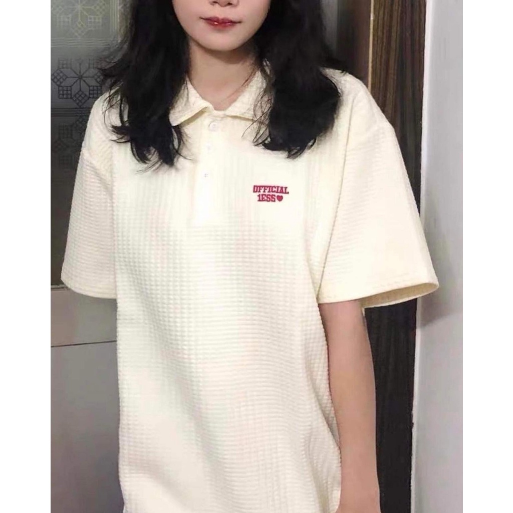 Áo Len Xốp Nữ Màu Trắng Thêu Chữ DFFTCIAL