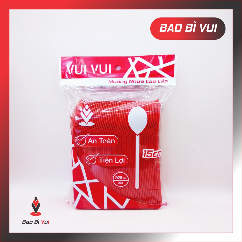 Muỗng nhựa tiện dụng nhiều màu  - BAO BÌ VUI