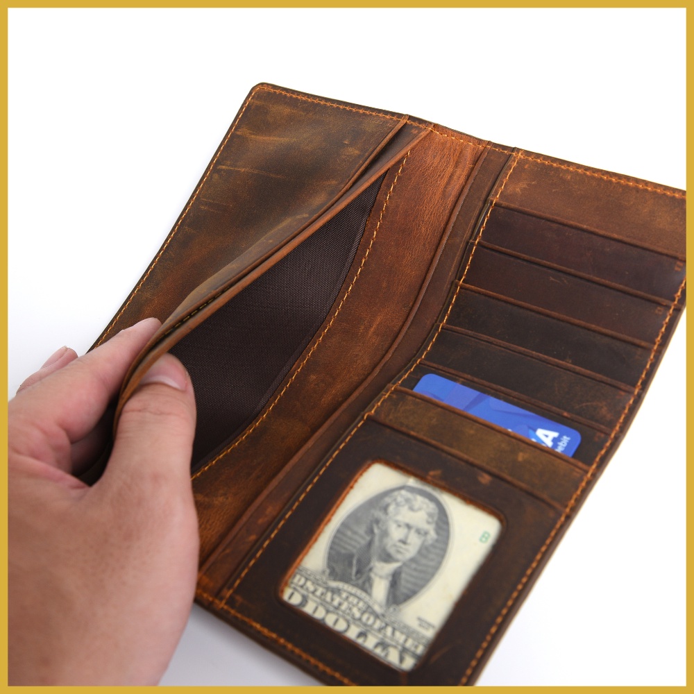 Ví da nam dài,da bò sáp TIỆM ĐỒ DA VIỆT kiểu dáng sang trọng lịch lãm VD01