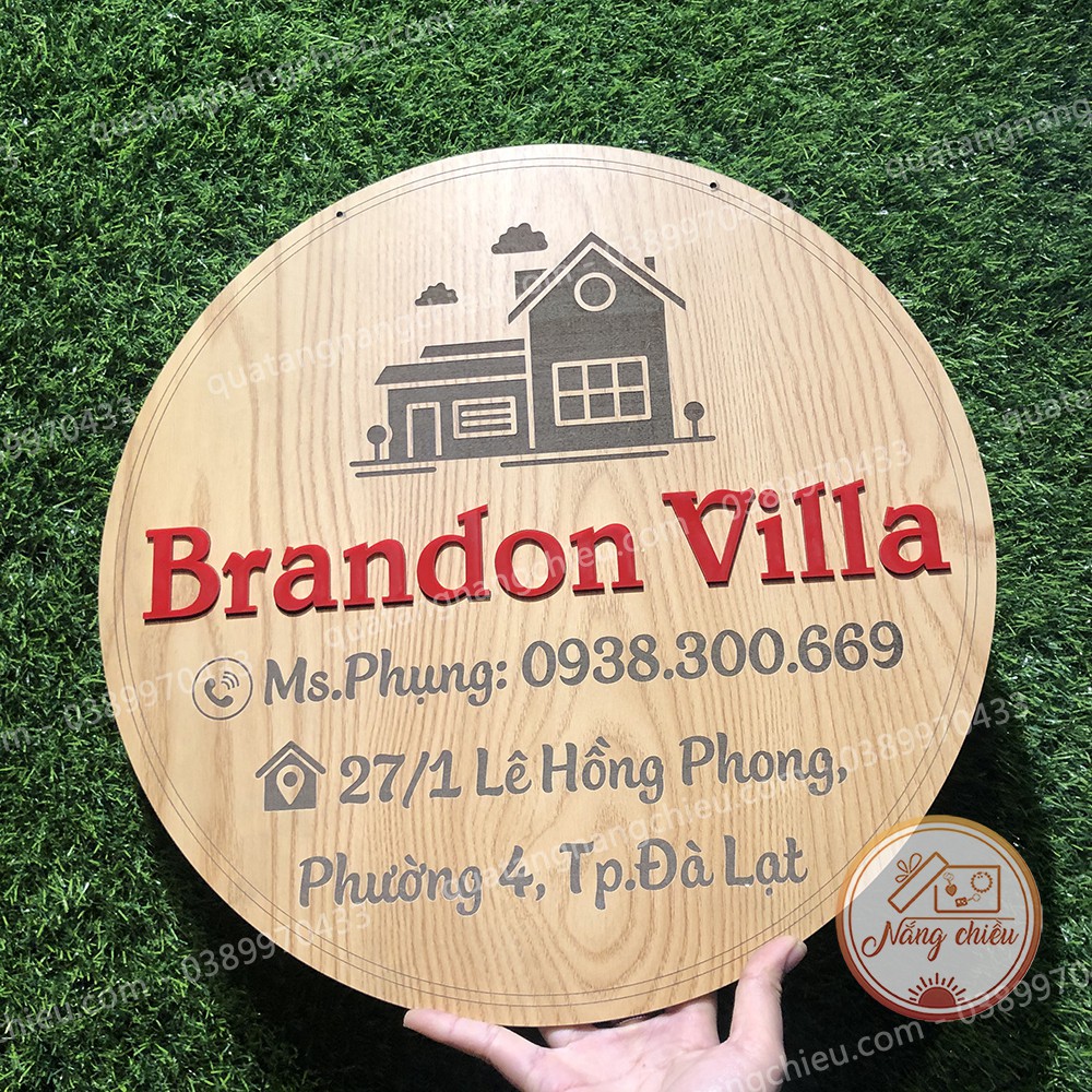 Bảng hiệu gỗ hình tròn_ Decor bảng hiệu shop theo yêu cầu_ Bảng hiệu xinh giá rẻ