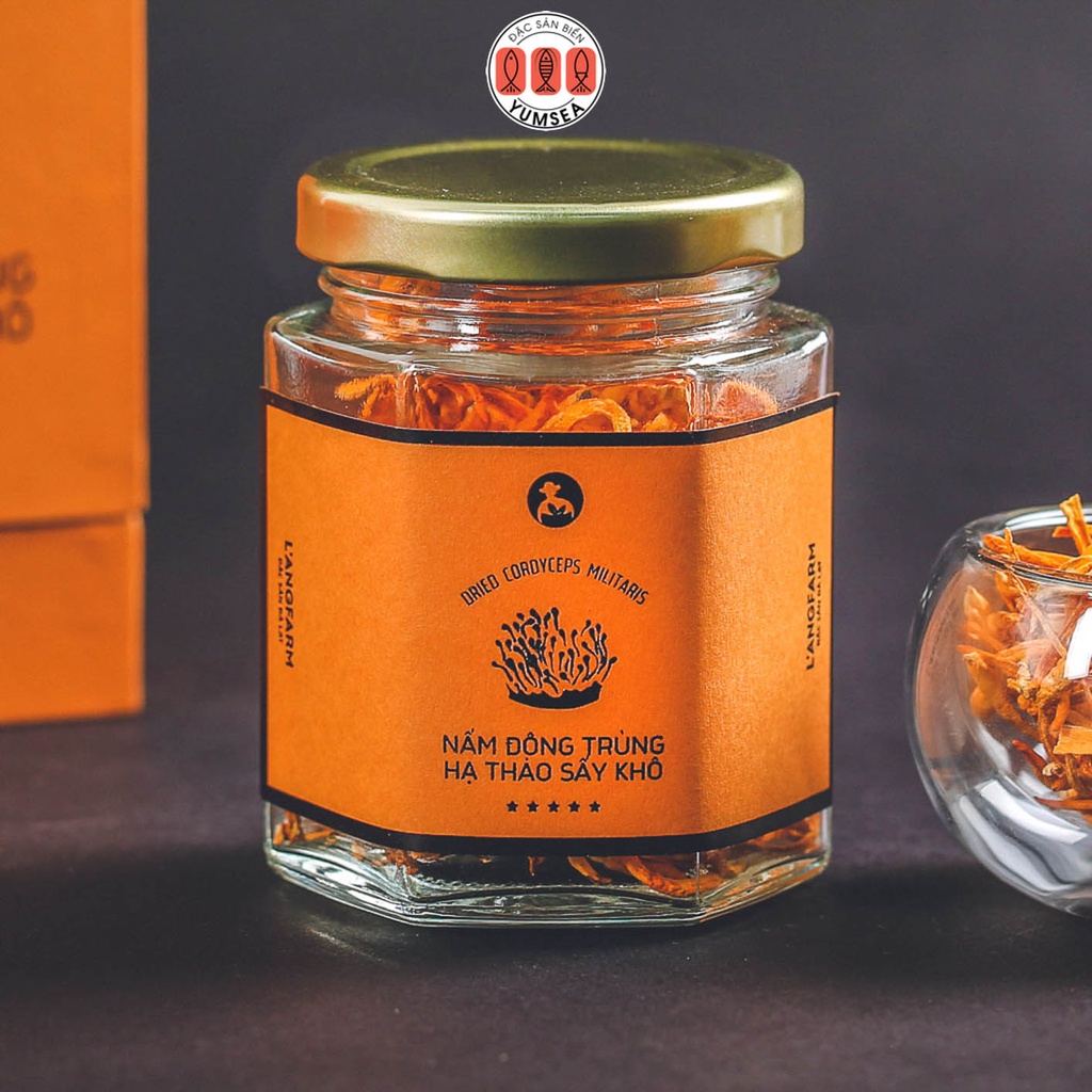 Nấm đông trùng hạ thảo sấy khô L'angfarm, 10g, hộp, mẫu quà tặng