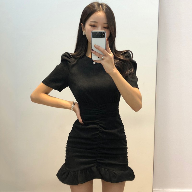 Đầm nữ dáng ôm midi tay ngắn Emilyshop