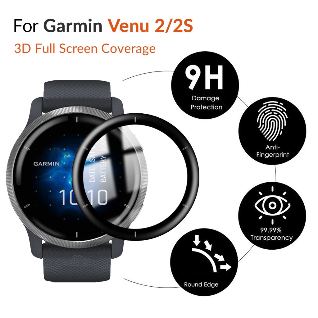 Cường lực dẻo 3D đồng hồ Garmin Venu 3 3s 2 2S 2 plus SQ SQ2 Vivoactive 5 4 4S Sport 3 Music full màn hình SWASTORE