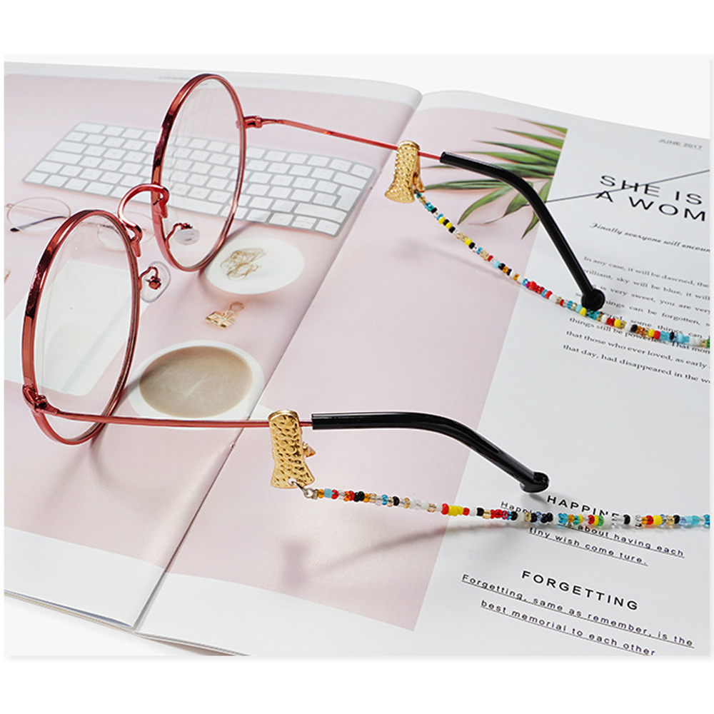 Dây đeo khẩu trang/kính đọc sách xỏ hạt acrylic nhiều màu chống thất lạc thời trang cho bé gái