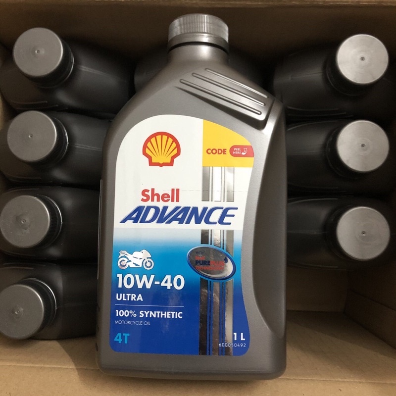 Dầu nhớt shell ultra thái Lan 10w-40 chai 1 lít full tổng họp tem 2 lớp chính hãng