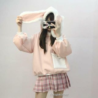 Áo hoodie tay thỏ