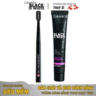 Bộ đôi Curaprox Black is White làm trắng răng 90ml