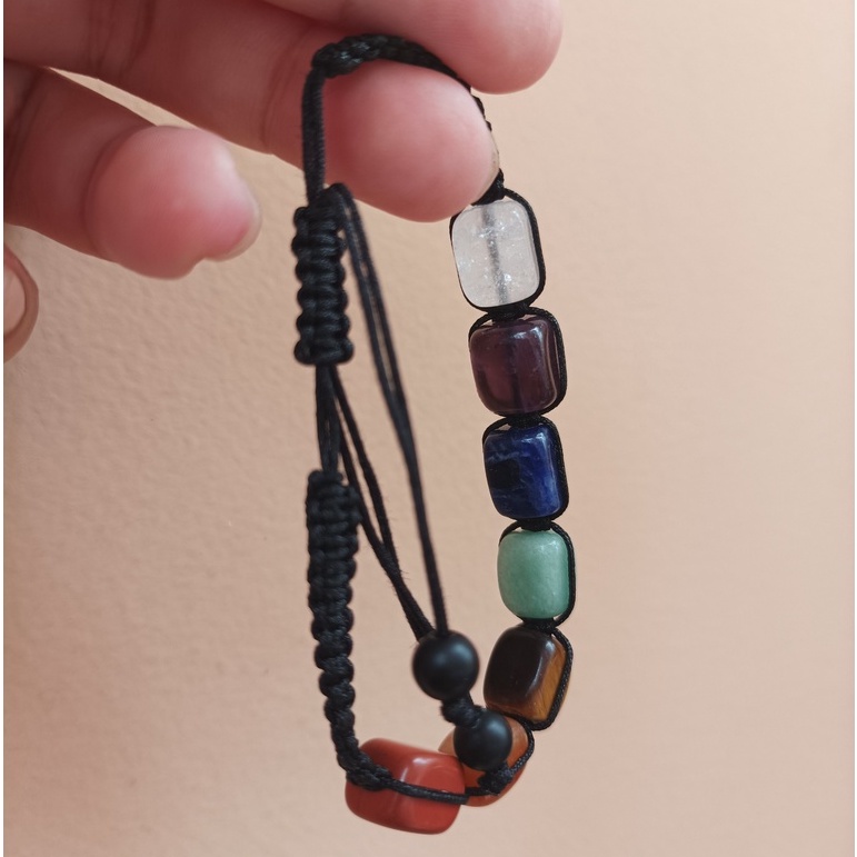 Vòng tay 7 viên đá cân bằng Luân Xa Chakra - 7 Chakras balancing bracelet