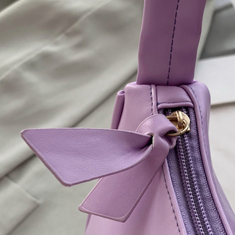 Túi Xách Nữ Da Pu Đính Nơ Phong Cách Retro