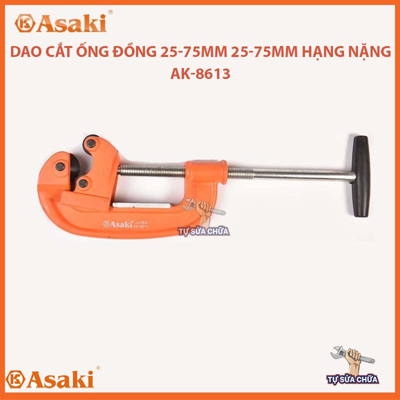 Dao cắt ống ASAKI hạng nặng AK-8613 25-75mm chuyên dùng cắt ống đồng, nhôm, thép hạng nặng, HÀNG CHÍNH HÃNG