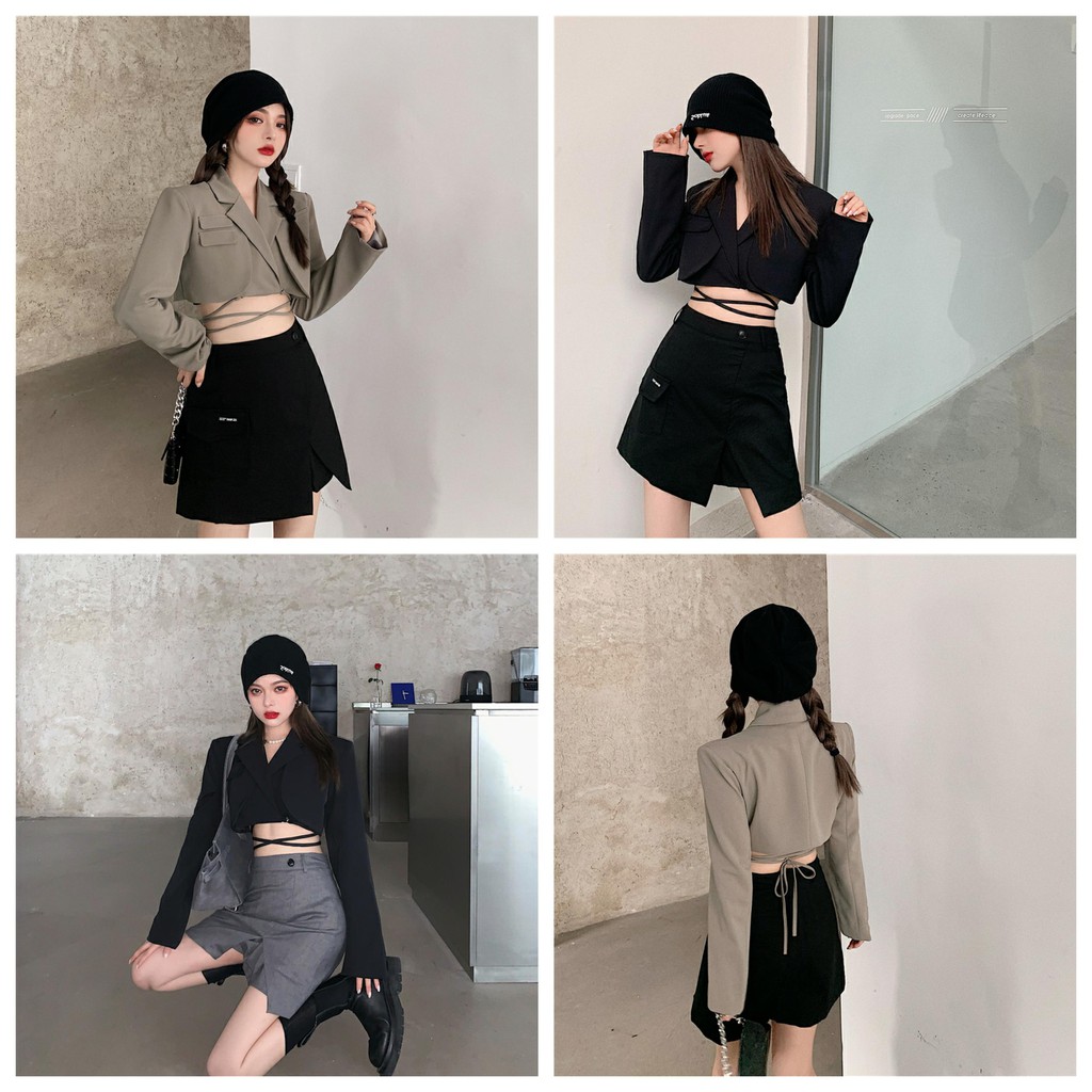 ( ORDER ) Set trang phục nữ áo vest + chân váy Ulzzang AK1106 ảnh thật cuối