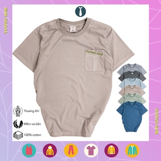 Áo thun nam cổ tròn trung niên tay ngắn form rộng cotton đẹp cao cấp VN22C