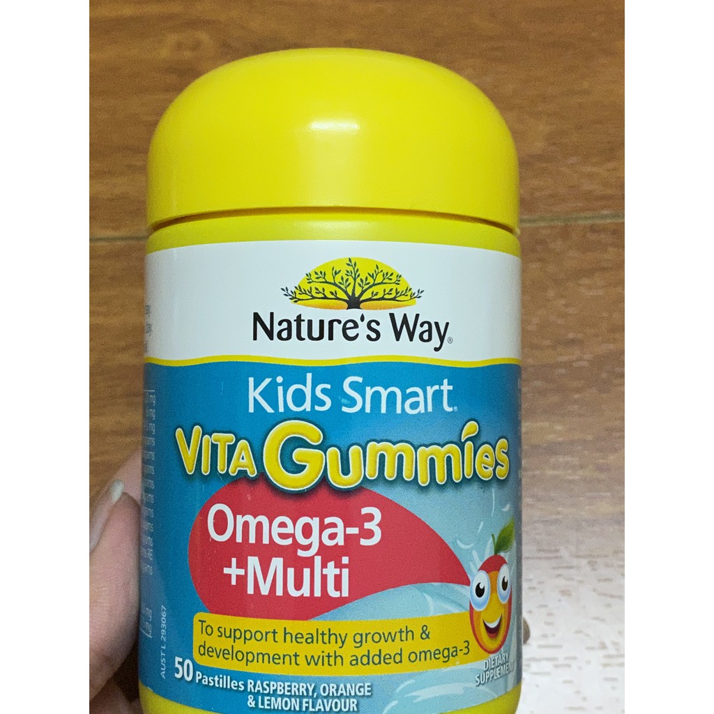 Kẹo dẻo Nature’s Way Kids Smart Vita Gummies Multi + Omega 50 viên,bổ sung Vitamin tổng hợp và Omega 3 cho bé