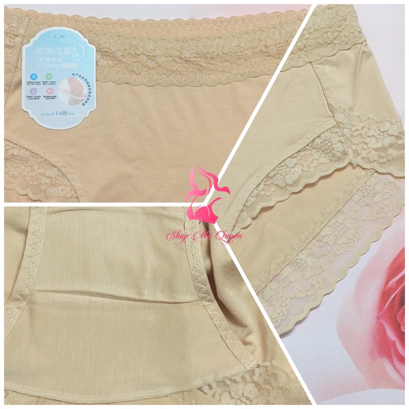 Quần lót Cotton lạnh viền ren cao cấp- gen bụng kháng khuẩn che khuyết điểm tối đa