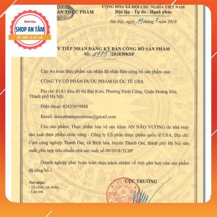 Viên uống An Não Vương Giúp bổ sung dưỡng chất cho não, tăng cường lưu thông máu, phòng ngừa tai biến mạch máu não