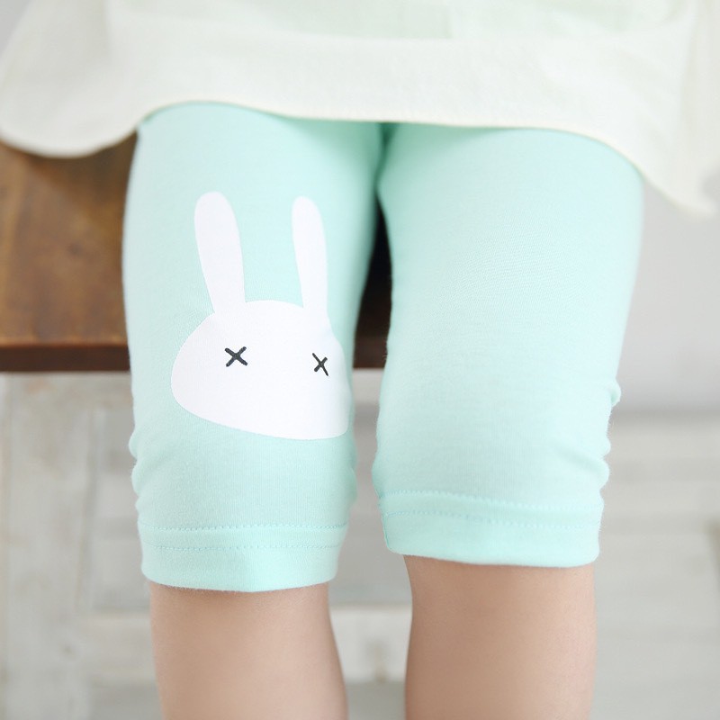 [Hàng QCCC] Quần legging lửng cotton bé gái 2-9 tuổi quần ngố thun in hình thỏ chất nhẹ mát