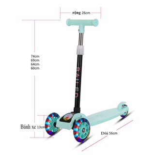 [Giá sỉ] Xe trượt Scooter 3 bánh 3 tư thế có đèn, phanh chân, gấp gọn