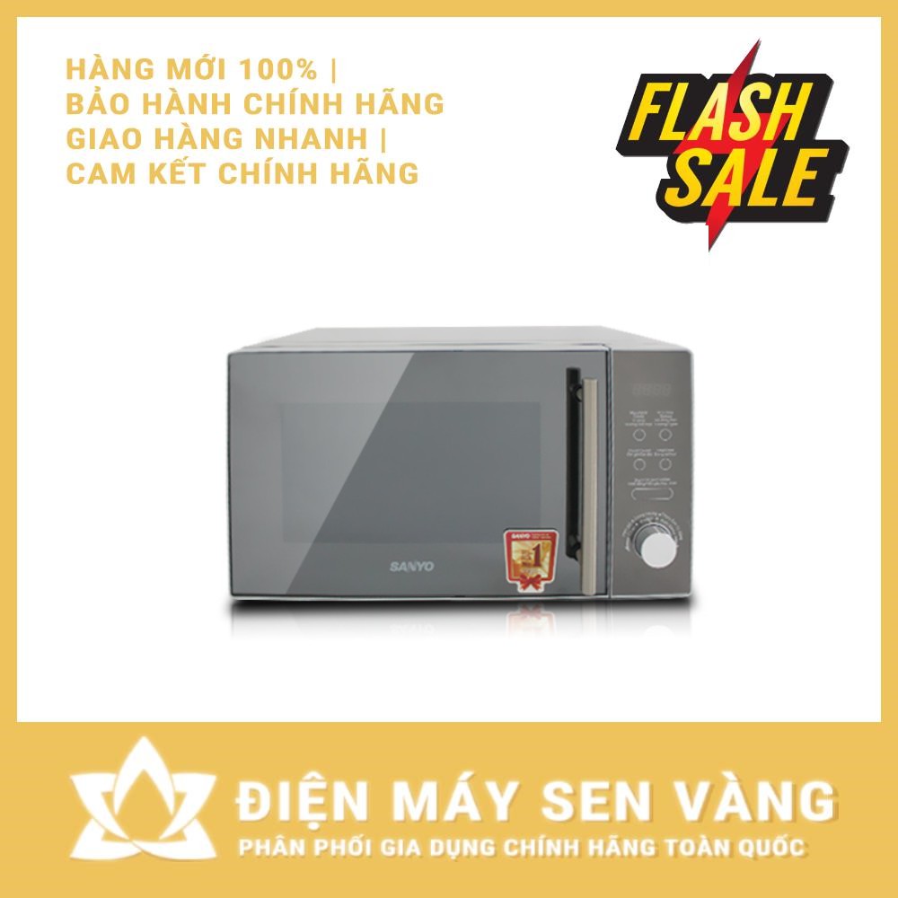 [CHÍNH HÃNG] LÒ VI SÓNG CÓ NƯỚNG SANYO EM-G2833V 20L - 5 MỨC CÔNG SUẤT - ĐA DẠNG MENU - ĐỐI LƯU - MẶT KÍNH (MÀU XÁM)