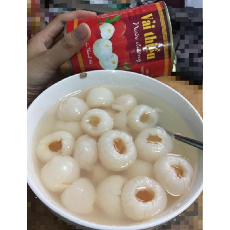 Vải thiều Thanh Hà đóng hộp / Vải lon Bitraco 565gr 👍 Trái dày, giòn, ngọt thanh ✅ Topping | BigBuy360 - bigbuy360.vn