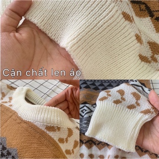 Áo Len Thổ Cẩm Họa Tiết Giữ Ấm, Labibi