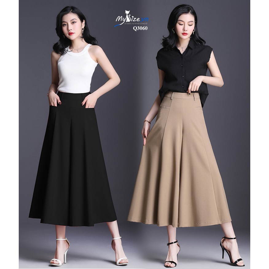 Quần ống rộng lửng công sở, Quần ngố ống rộng nữ Q3060 - HÀNG CAO CẤP